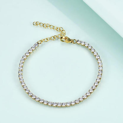 Diamond Spark Bracelet  (3mm size stone) – 18K Gold Anti-Tarnish