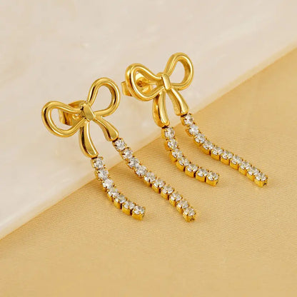 Jona Bow Earrings - 18K Gold Plated