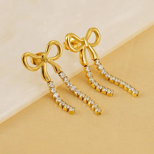 Jona Bow Earrings - 18K Gold Plated