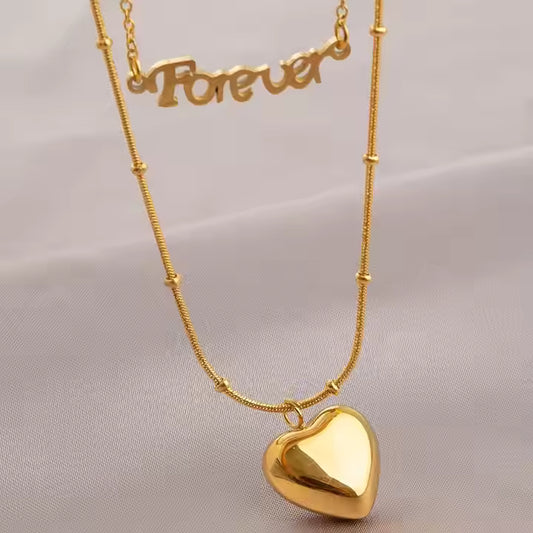 Forever with you Heart Necklace – 18K Gold Anti-Tarnish