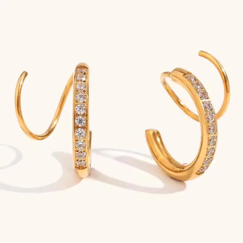 Diva Twina Hoops - 18K Gold Anti-Tarnish
