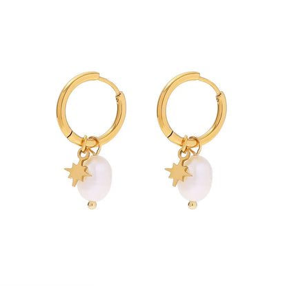 Anna Star Huggies - 18K Gold Anti-Tarnish