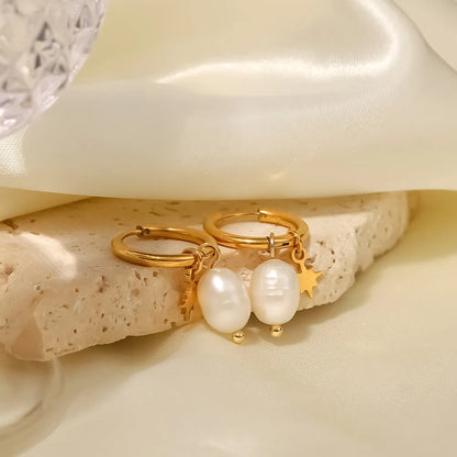 Anna Star Huggies - 18K Gold Anti-Tarnish