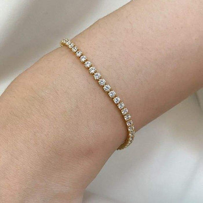 Diamond Spark Bracelet  (3mm size stone) – 18K Gold Anti-Tarnish