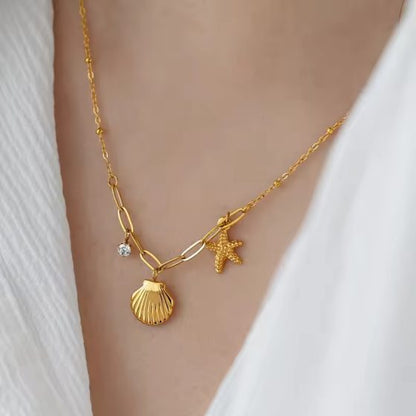 Oceana Shell Necklace - 18K Gold Anti-Tarnish