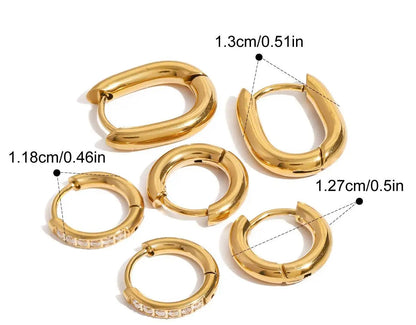Riya Dainty Earrings (Pair Of 3 Earrings) - 18K Gold Anti-Tarnish