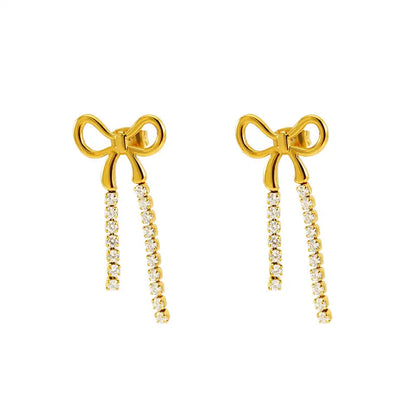 Jona Bow Earrings - 18K Gold Plated