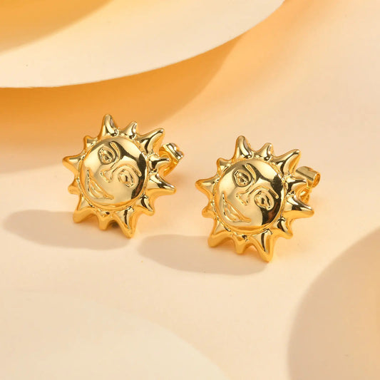 Araya Sunshine Smiley Earrings – 18K Gold Anti-Tarnish