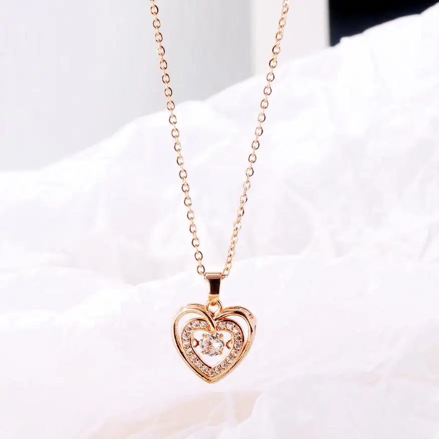 Anya Double Heart Necklace - 18K Gold Anti-Tarnish