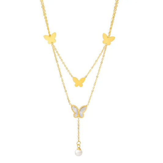 Suzy Butterfly Necklace - 18K Gold Anti-Tarnish