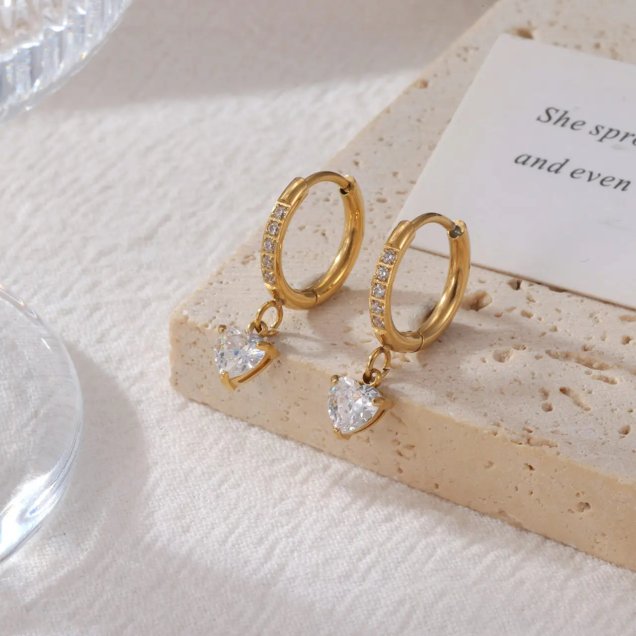 Anaya Radiance Hoops – 18K Gold Plated with Zirconia Accents