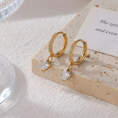 Anaya Radiance Hoops – 18K Gold Plated with Zirconia Accents