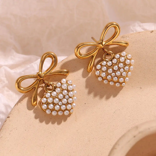 Kora Bow Earrings – 18K Gold Anti-Tarnish