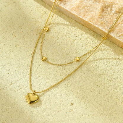 Carly Heart Pendant Necklace - 18K Gold Anti-Tarnish