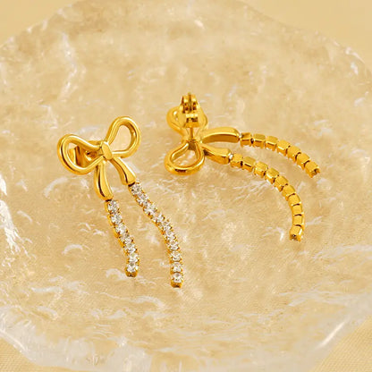 Jona Bow Earrings - 18K Gold Plated