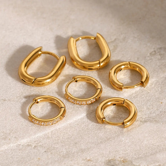 Riya Dainty Earrings (Pair Of 3 Earrings) - 18K Gold Anti-Tarnish