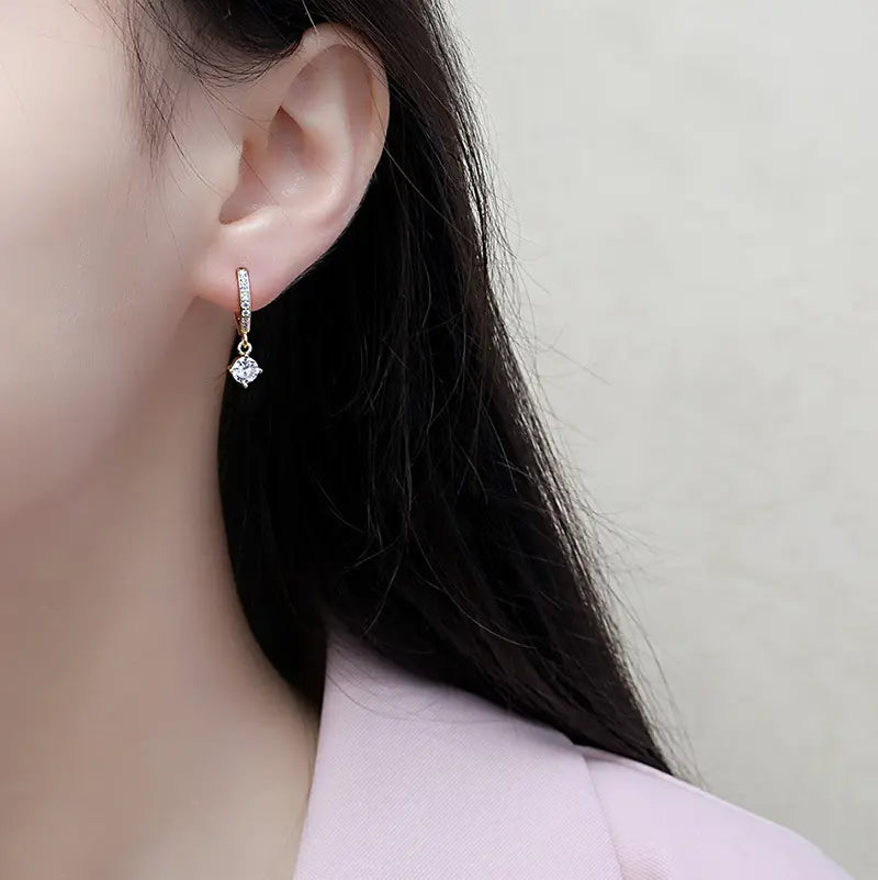 Jane Solara Hoops – 18K Gold Zirconia Accented Earrings