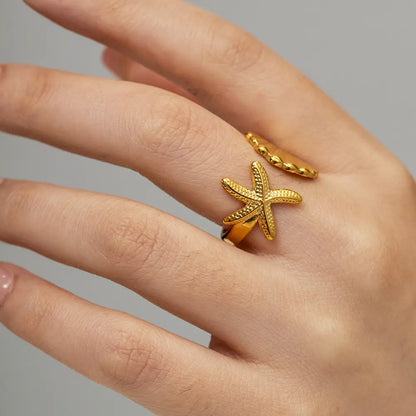 Adhara Ocean Glow - 18K Gold Anti-Tarnish Ring