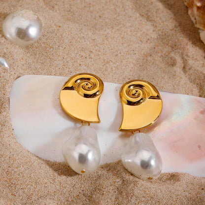 Heera Chunky Pearl Earrings - 18K Gold Anti-Tarnish