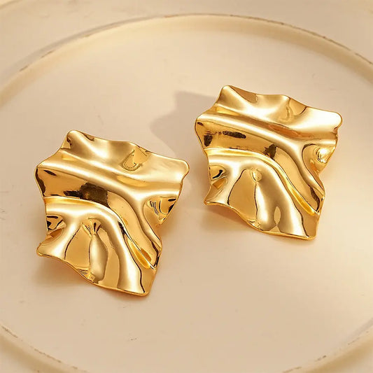 Geet Irregular Stud - 18K Gold Anti-Tarnish