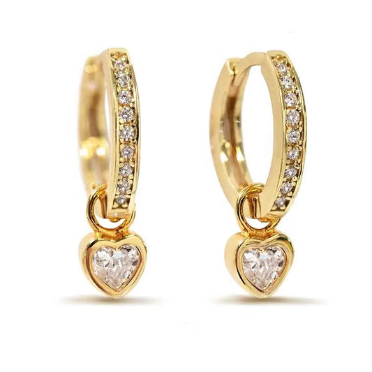 Demi Amora Hoops – 18K Gold Plated with Zirconia Accents