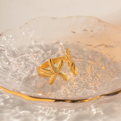 Adhara Ocean Glow - 18K Gold Anti-Tarnish Ring
