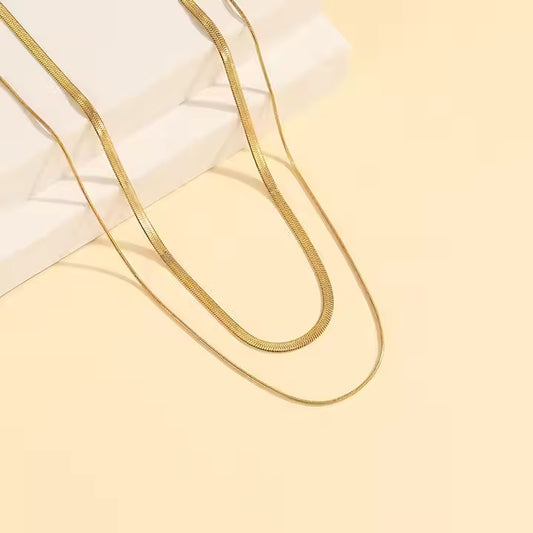 Greta Layered Chain Necklace – 18K Gold Anti-Tarnish