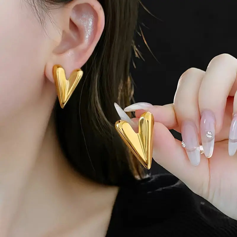 Jimena heart earrings – 18K Gold Anti-Tarnish