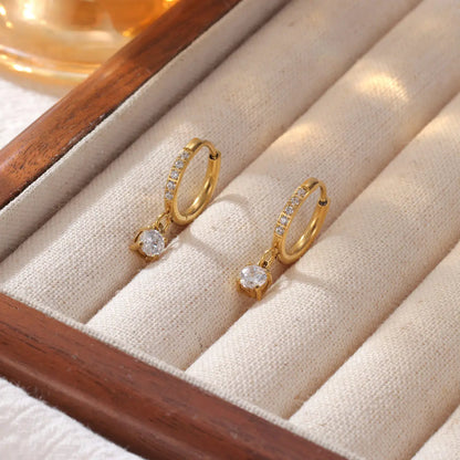 Jane Solara Hoops – 18K Gold Zirconia Accented Earrings