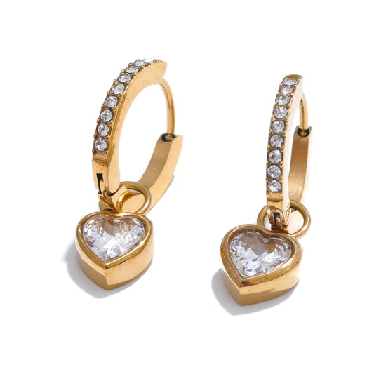 Demi Amora Hoops – 18K Gold Plated with Zirconia Accents