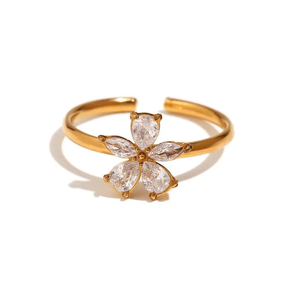 Tulia Flower Ring - 18K Gold Plated