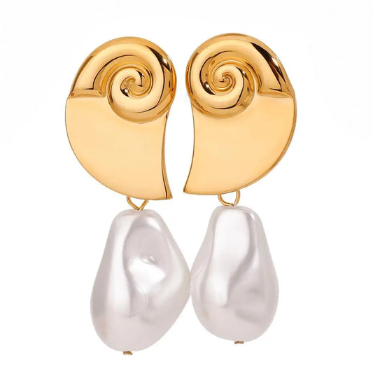Heera Chunky Pearl Earrings - 18K Gold Anti-Tarnish