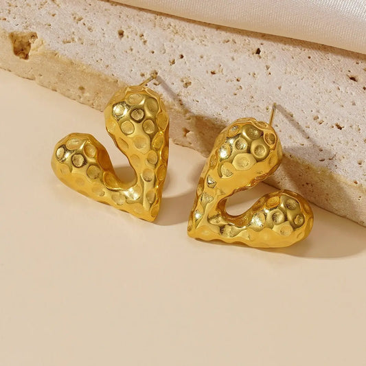 Yuga Heart Earrings - 18K Gold Plated