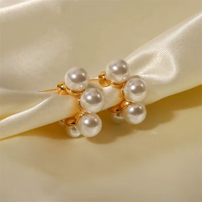 Bella Plated Pearl Earrings - 18K Gold Anti-Tarnish