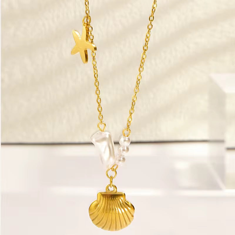 Juno Ocean Bloom Necklace - 18K Gold Anti-Tarnish