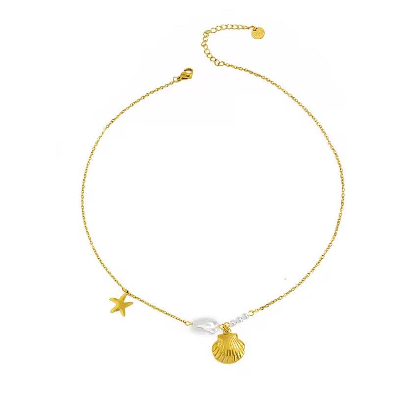Juno Ocean Bloom Necklace - 18K Gold Anti-Tarnish
