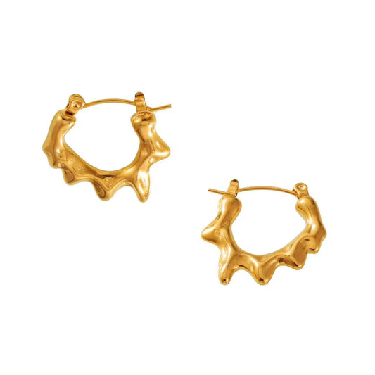 Emma Wavelet Hoops - 18K Gold Anti-Tarnish
