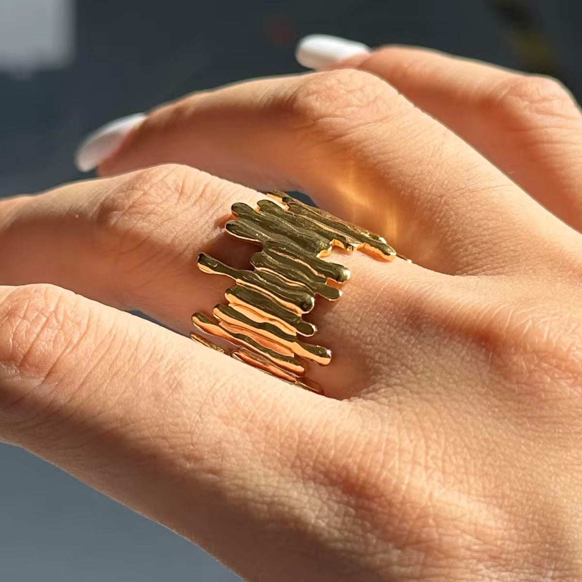 Zaria Drip Ring - 18K Gold Anti-Tarnish