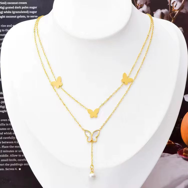 Suzy Butterfly Necklace - 18K Gold Anti-Tarnish