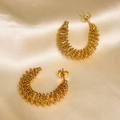 Lyla Twisted Hoop Earrings - 18K Gold Anti-Tarnish