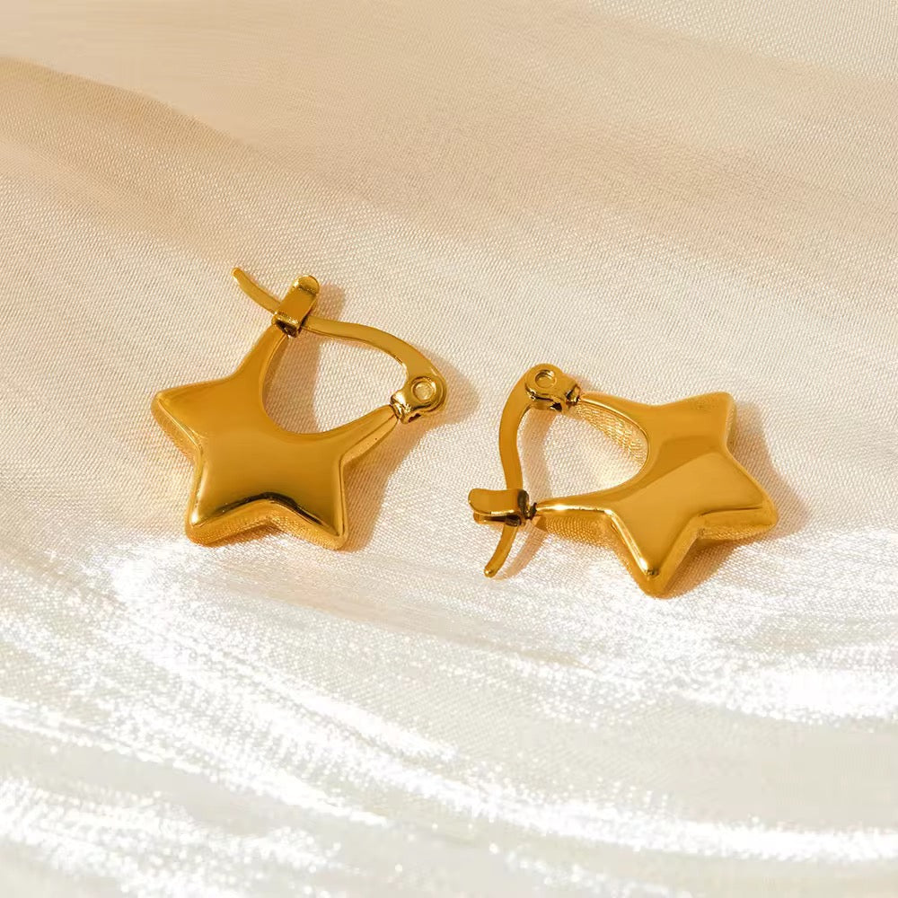 Tessa star Hoops– 18K Gold Anti-Tarnish