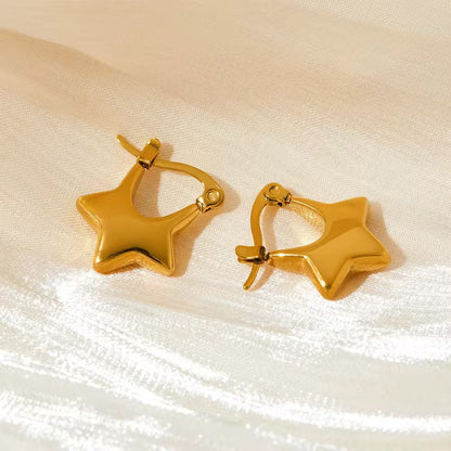 Tessa star Hoops– 18K Gold Anti-Tarnish