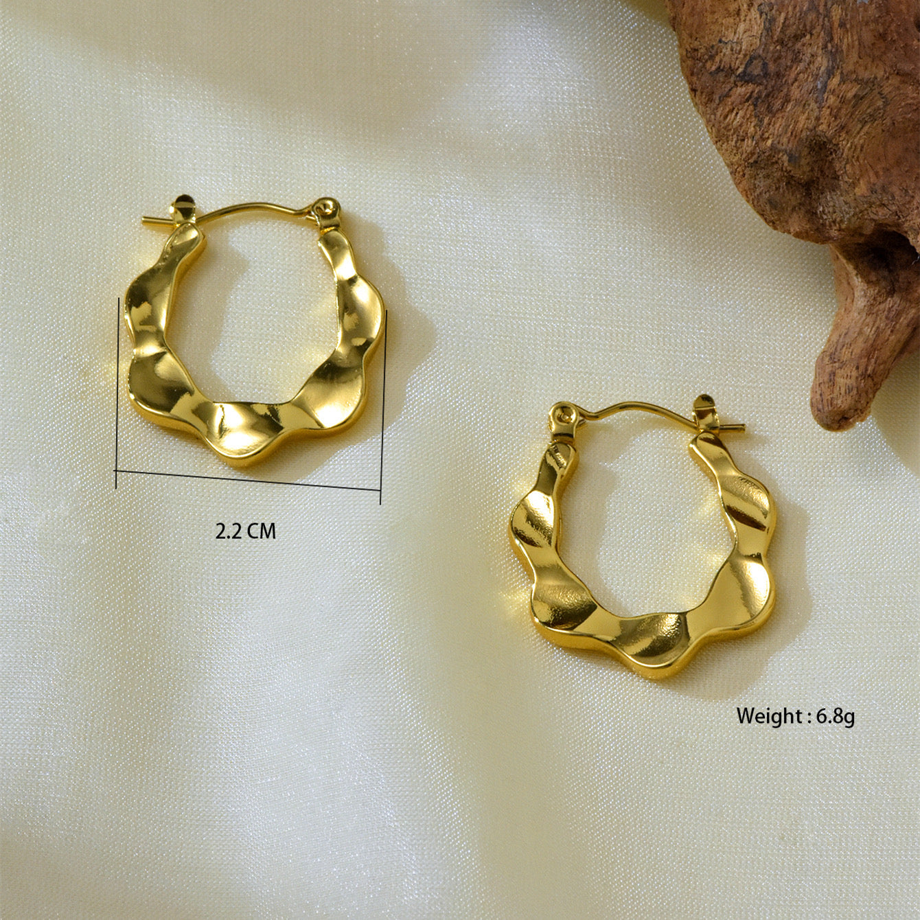Gemma Luxe Hoops – 18K Gold Anti-Tarnish