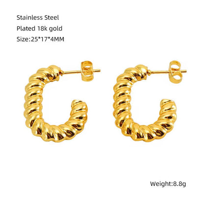 Maisie Twist Hoops – 18K Gold Anti-Tarnish