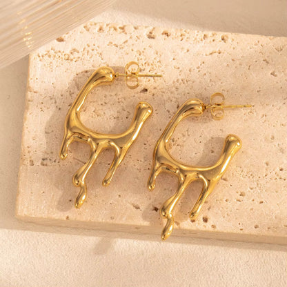 Alyssa Classic Hoop Earrings – 18K Gold Anti-Tarnish