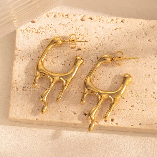 Alyssa Classic Hoop Earrings – 18K Gold Anti-Tarnish