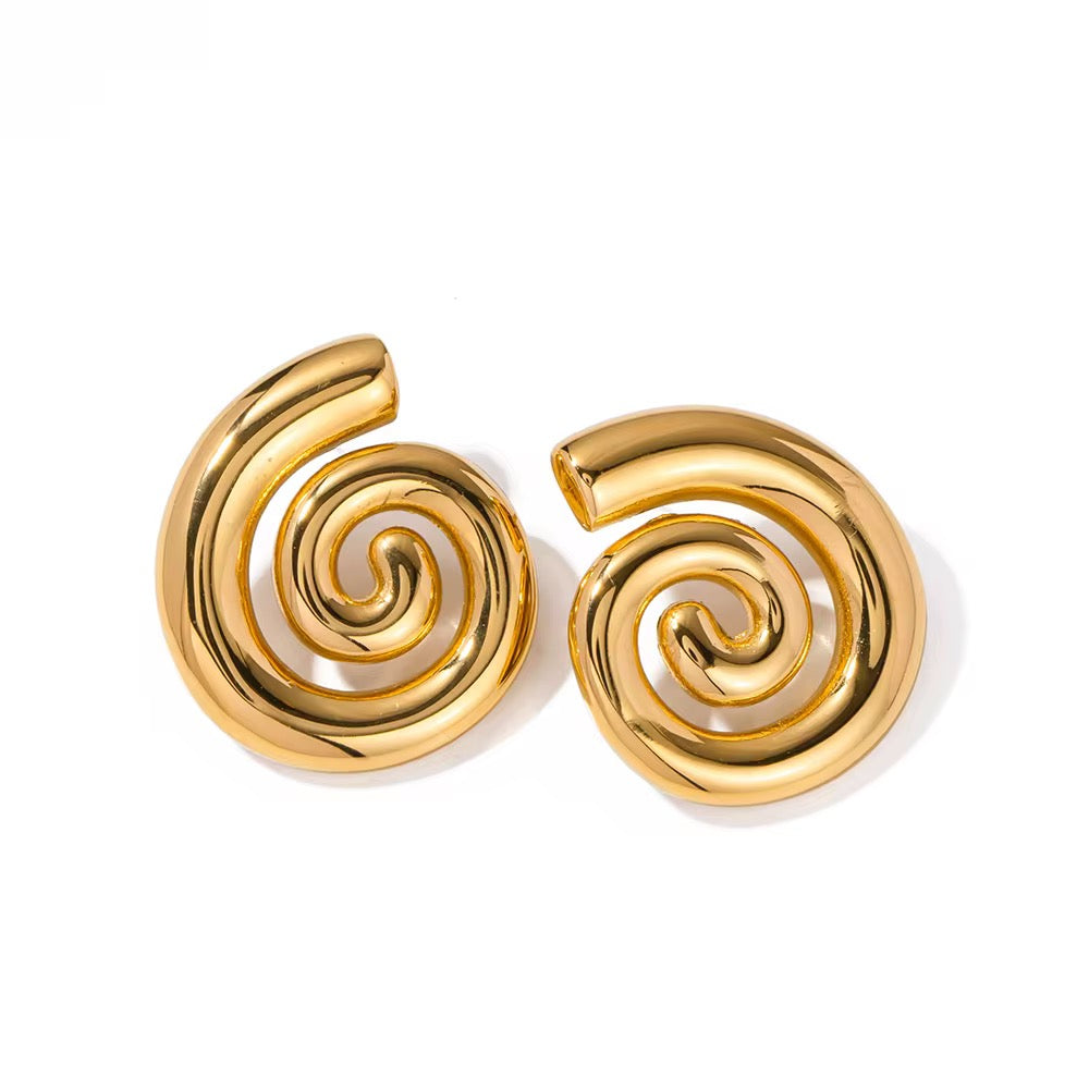Eliana Spiral Hoops – 18K Gold Anti-Tarnish