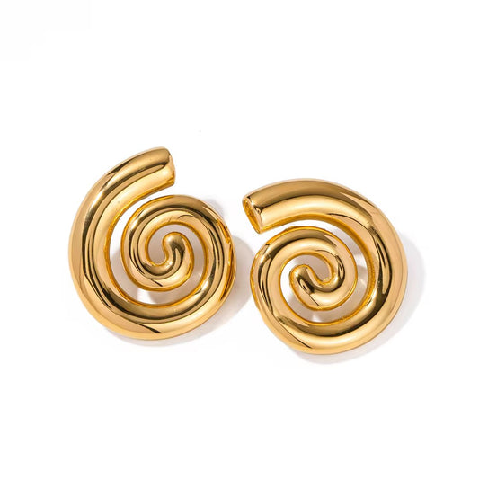 Eliana Spiral Hoops – 18K Gold Anti-Tarnish