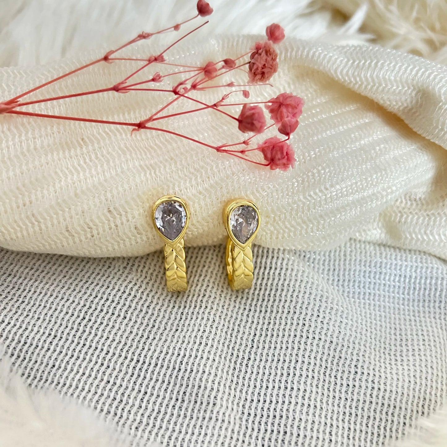 Nyla Lumina Zircon Stone Earrings - 18K Gold Anti-Tarnish