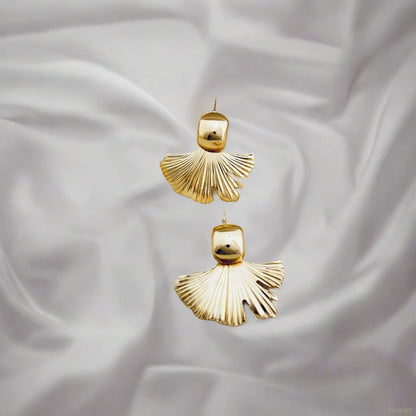 Natura Plated Leaf Earrings - 18K Gold Anti-Tarnish